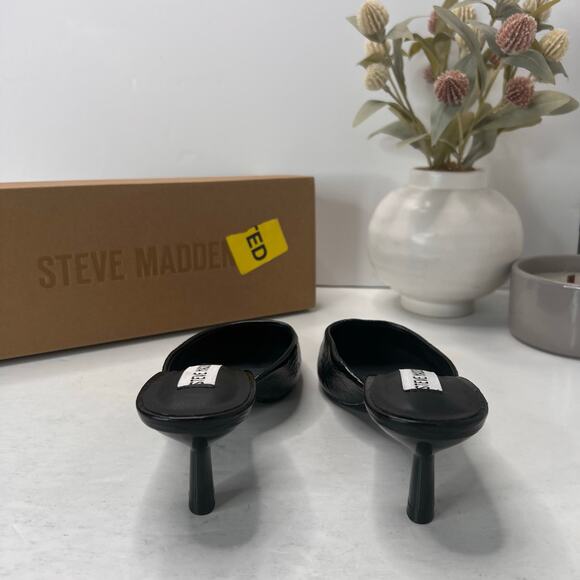 Steve Madden Audree Kitten Heel Mules Pointed Toe Black Women's 6.5 - Picture 4 of 11